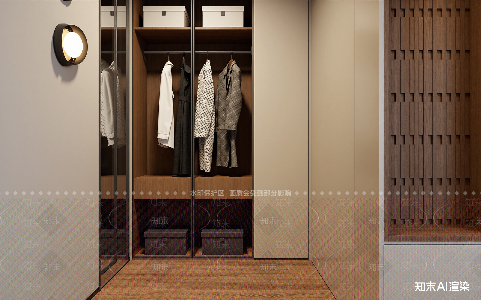 现代衣帽间3D模型下载【ID:1214630022】