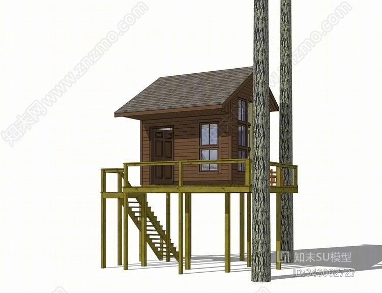 小木屋SU模型下载【ID:343062727】