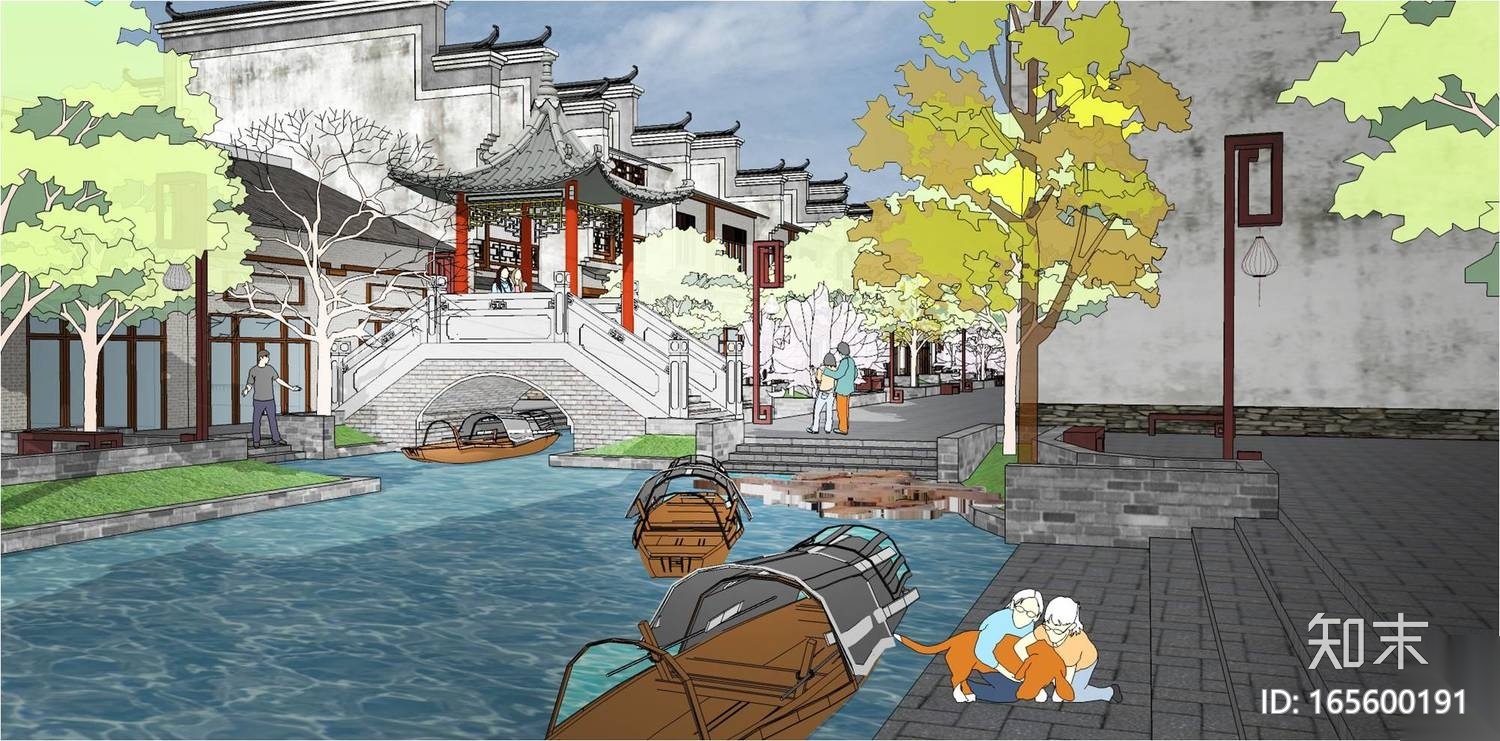 [湖南]“一步一景”江南古城景观规划设计方案cad施工图下载【ID:165600191】