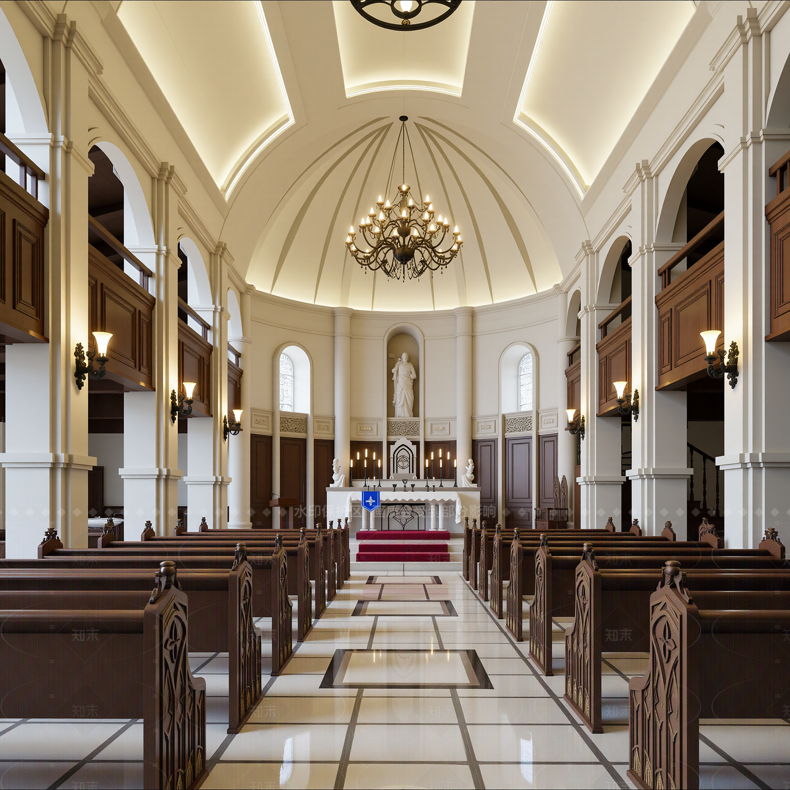 欧式古典教堂3D模型下载【ID:1214588420】