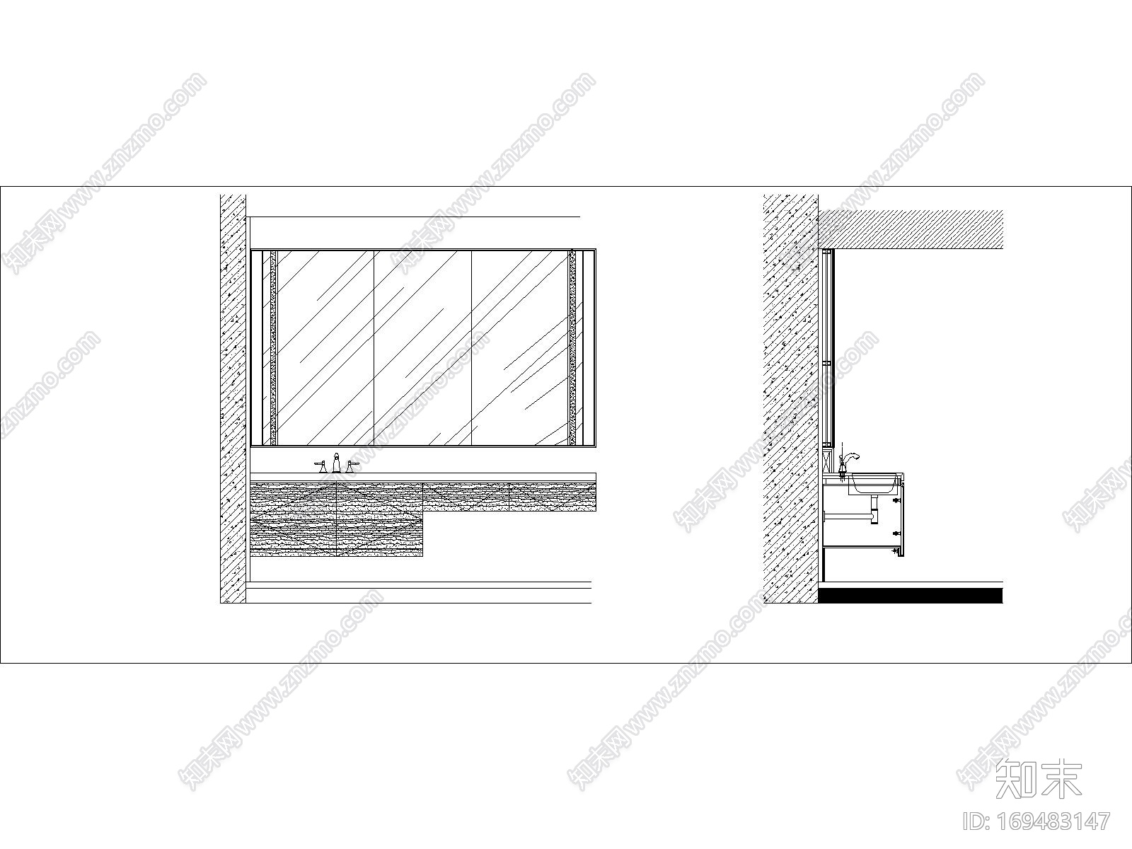 洗手台详图cad施工图下载【ID:169483147】