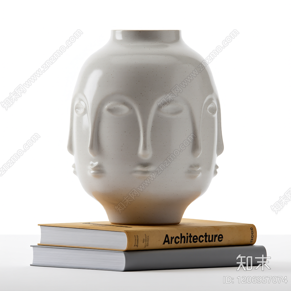 花瓶3D模型渲染效果图