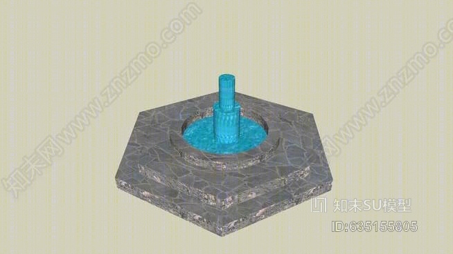 大理石喷泉SU模型下载【ID:635155805】