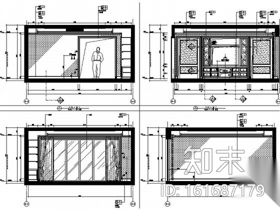 [上海]高端住宅区豪华欧式五居室样板间装修施工图（含实...cad施工图下载【ID:161687179】