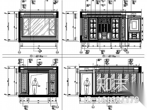 [上海]高端住宅区豪华欧式五居室样板间装修施工图（含实...cad施工图下载【ID:161687179】