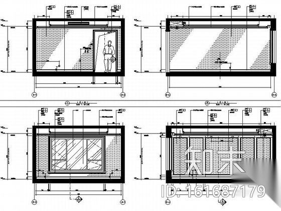 [上海]高端住宅区豪华欧式五居室样板间装修施工图（含实...cad施工图下载【ID:161687179】