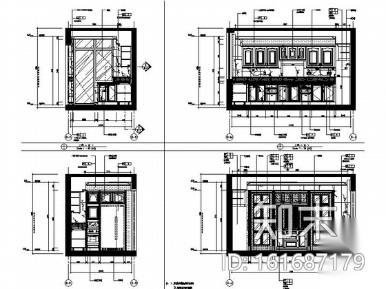 [上海]高端住宅区豪华欧式五居室样板间装修施工图（含实...cad施工图下载【ID:161687179】