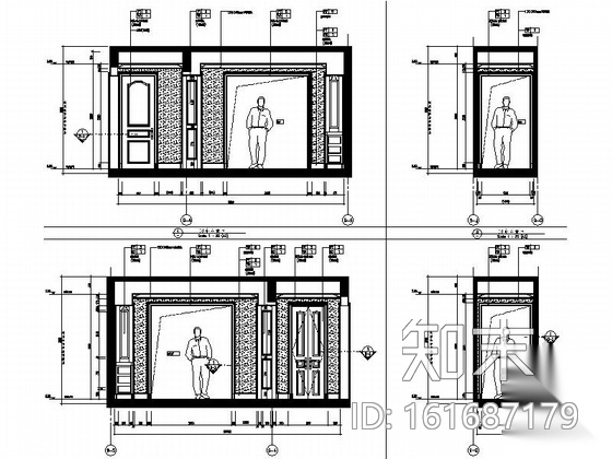 [上海]高端住宅区豪华欧式五居室样板间装修施工图（含实...cad施工图下载【ID:161687179】