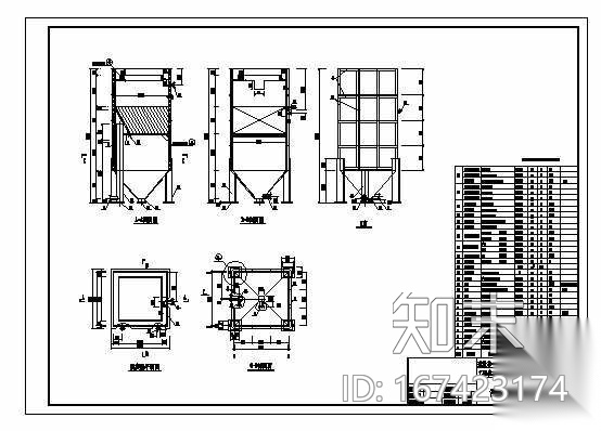 某给水净化处理系统钢制斜板沉淀池详图施工图下载【ID:167423174】