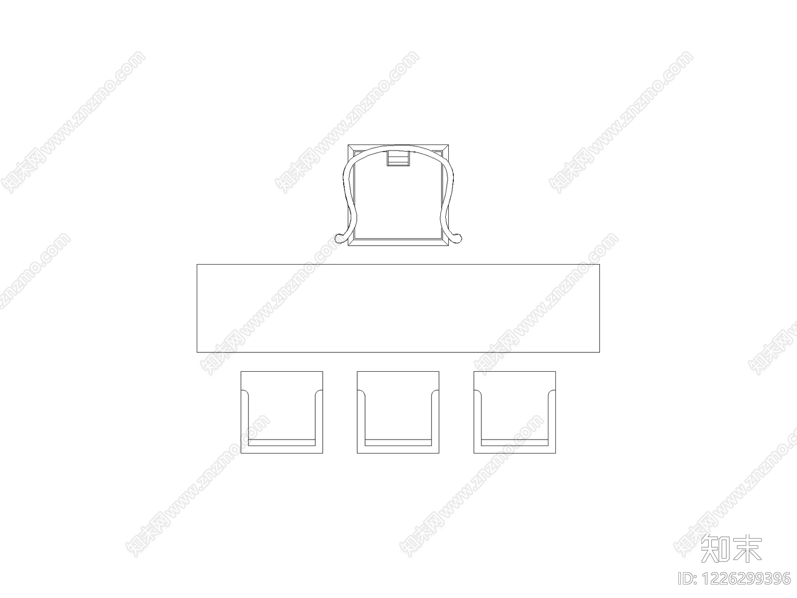 现代桌子CAD图纸