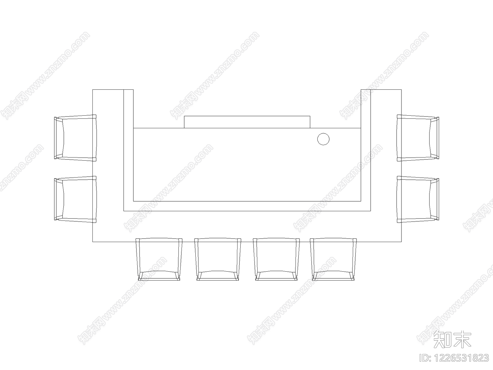 现代桌椅CAD图纸
