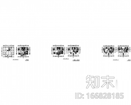 [北京]某五层叠拼别墅户型平面图（120、140、160、180）施工图下载【ID:166828185】
