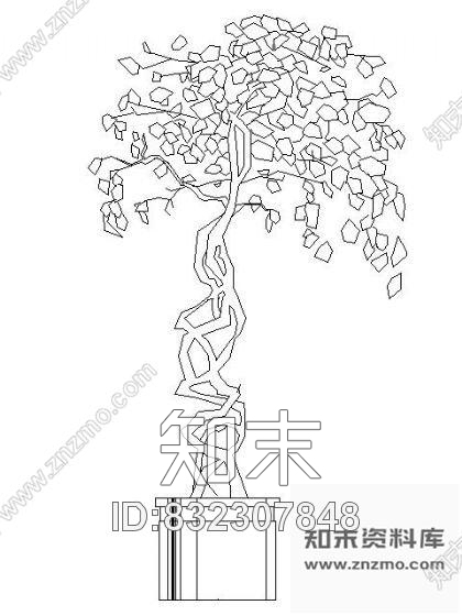 图块/节点盆景植物图块集cad施工图下载【ID:832307848】