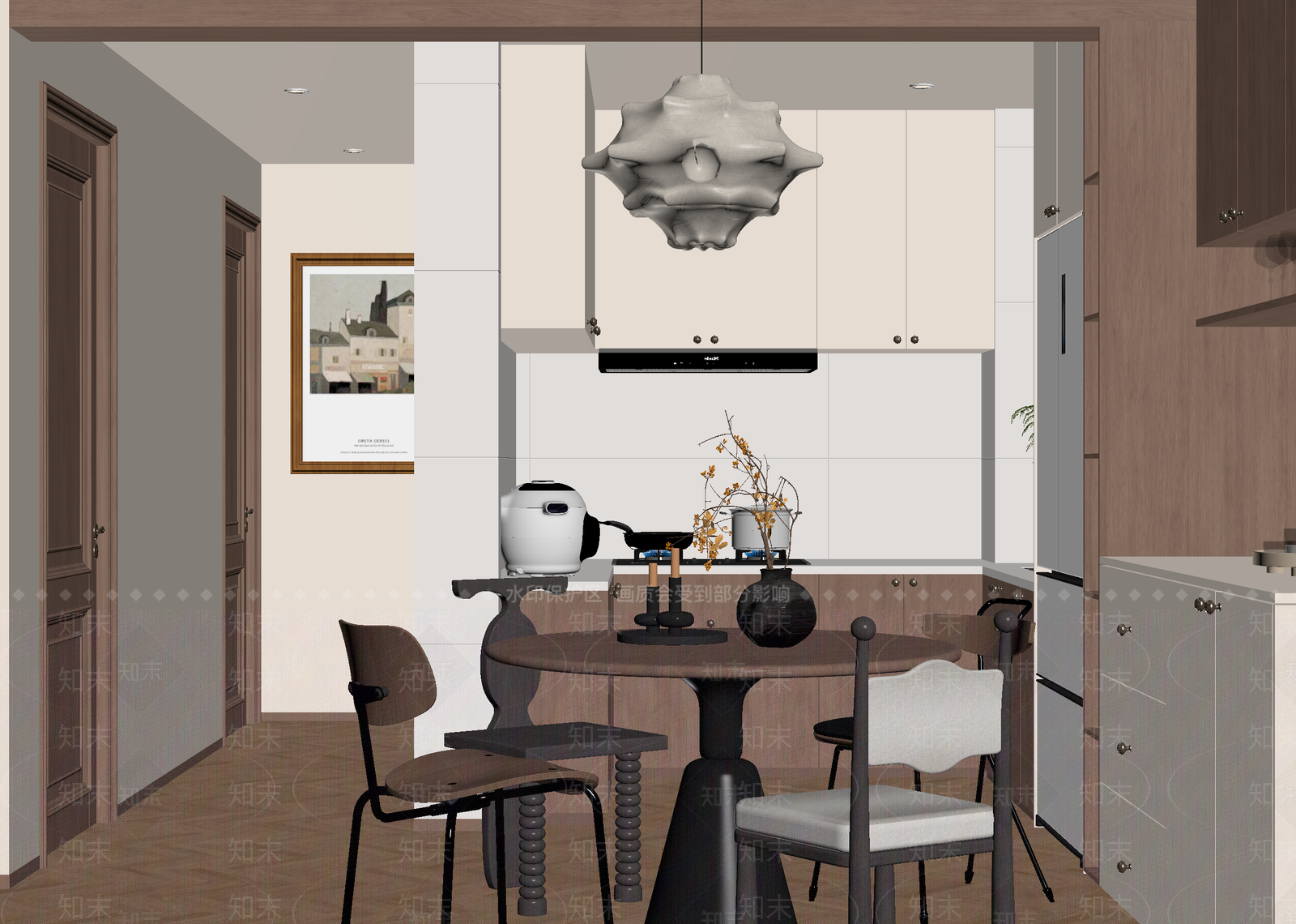 法式开放式厨房3D模型下载【ID:1215196349】