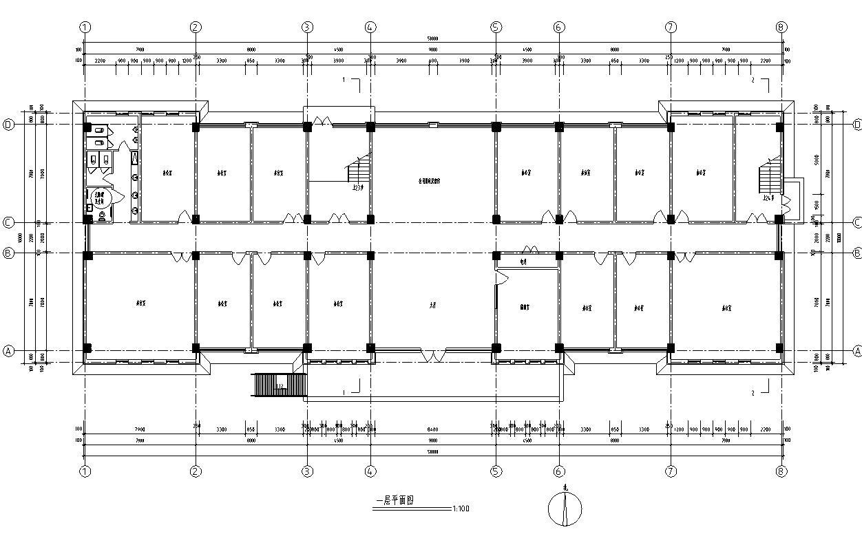 [宁夏]多层剪力墙结构办公及工厂建筑施工图cad施工图下载【ID:149956169】