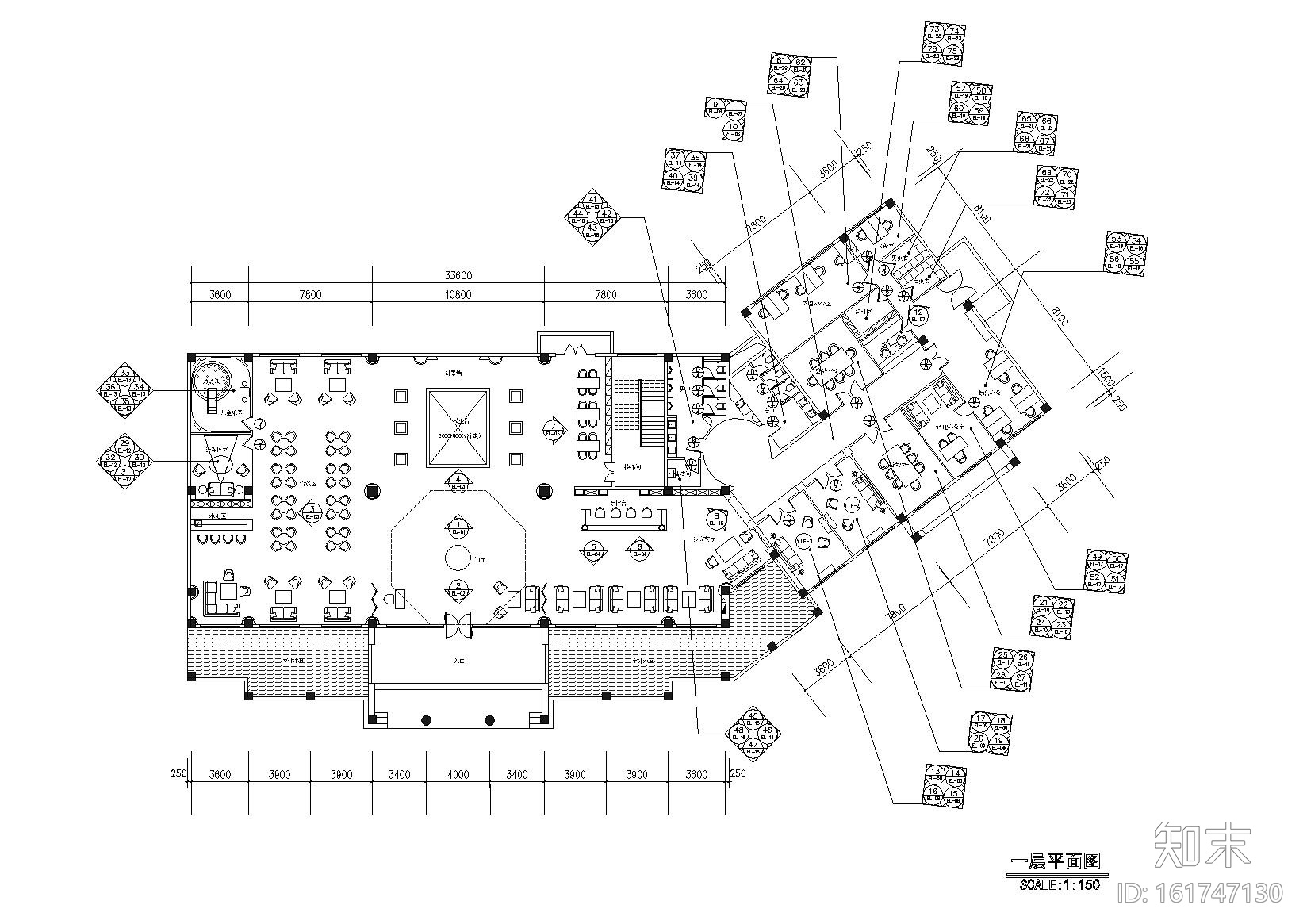 [上海]某西班牙风格售楼处室内装修施工图（含效果）cad施工图下载【ID:161747130】