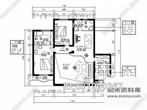 施工图北京美式乡村双层别墅室内装修图含效果施工图下载【ID:531990367】