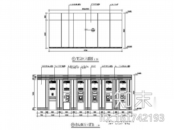 [北京]现代风格国有综合金融服务机构支行设计装修图cad施工图下载【ID:161742193】