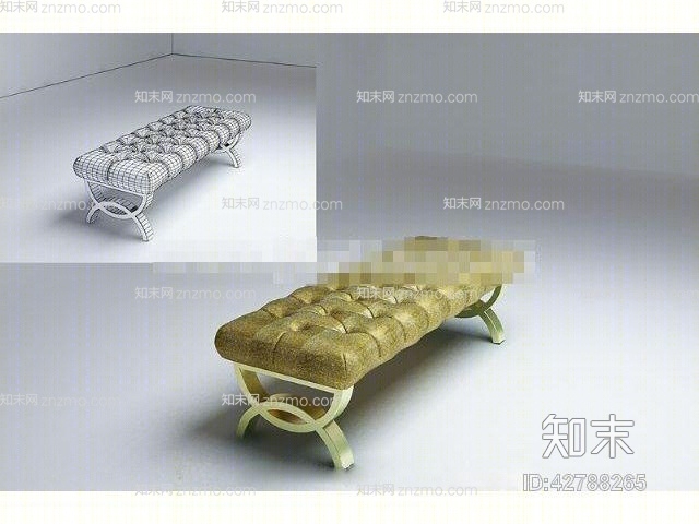 现代皮质脚凳3D模型下载【ID:42788265】