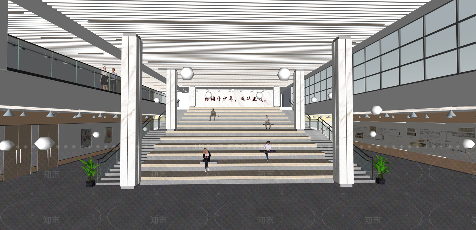 现代学校展厅SU模型下载【ID:1215928125】