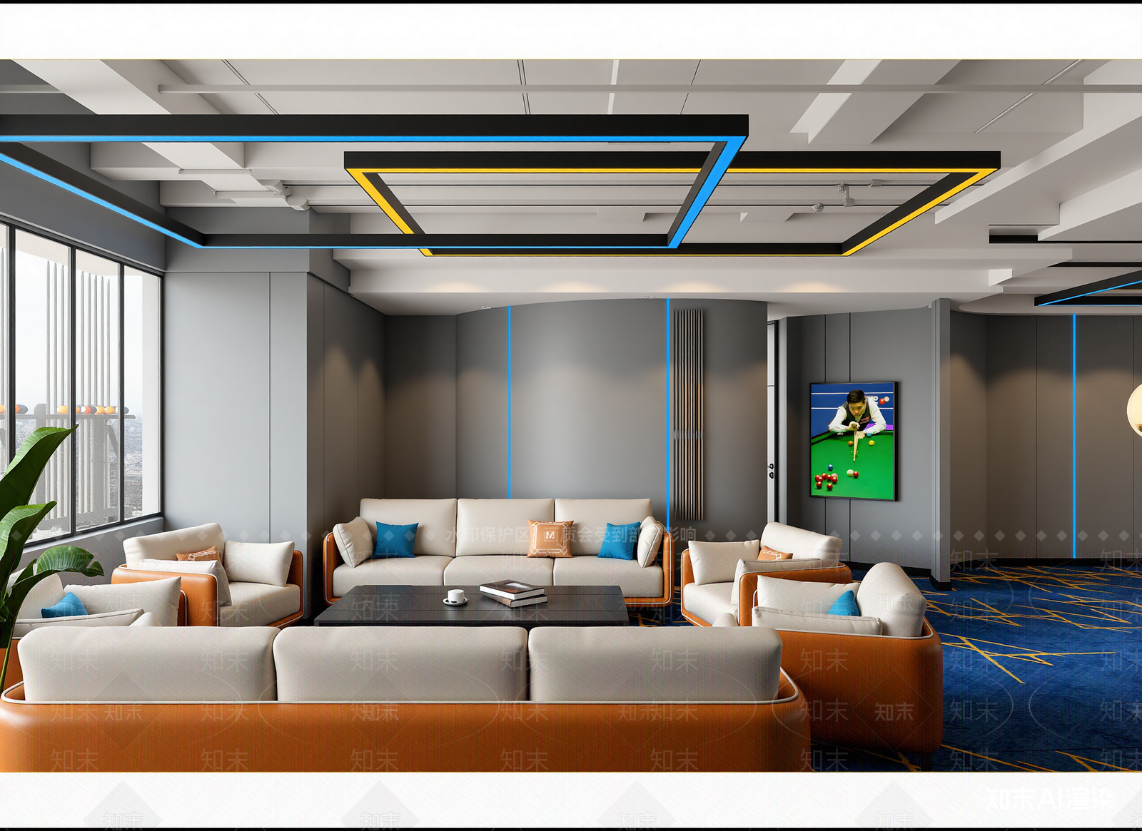 现代休息区3D模型下载【ID:1214414612】