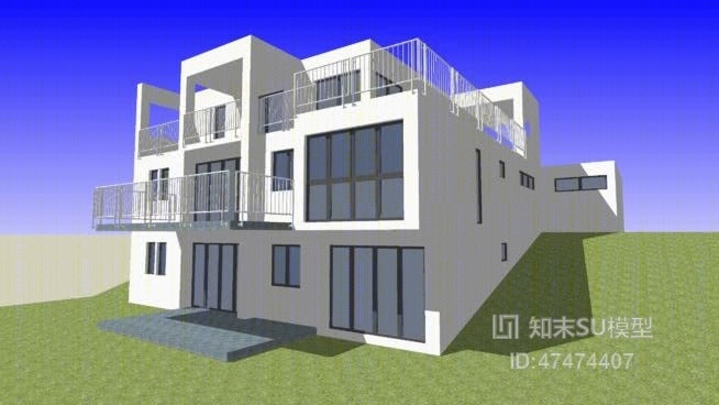 独栋别墅SU模型下载【ID:218033337】