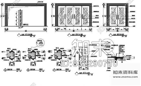 图块/节点舞厅门大样cad施工图下载【ID:832290710】