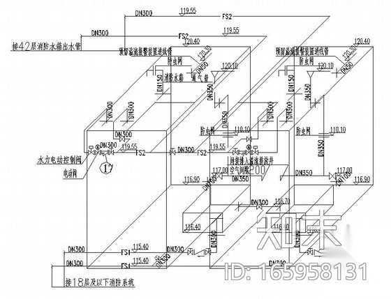 [无锡]商业街中心建筑给排水施工图纸（南楼170米、北...cad施工图下载【ID:165958131】