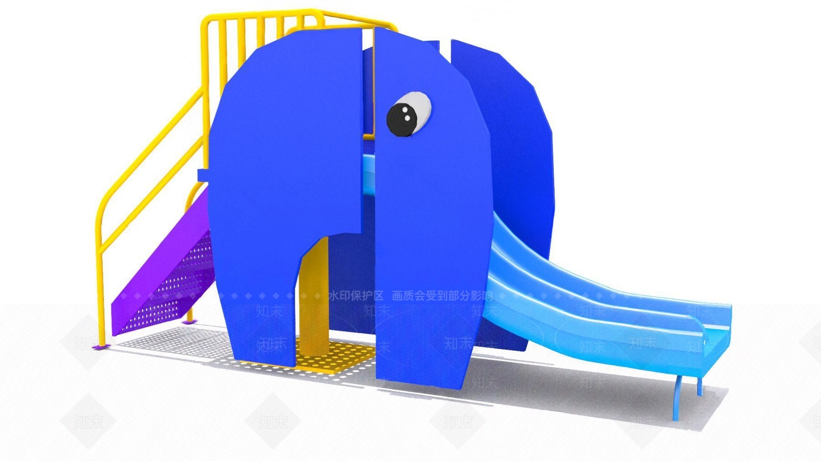 现代儿童滑滑梯3D模型下载【ID:1110598195】