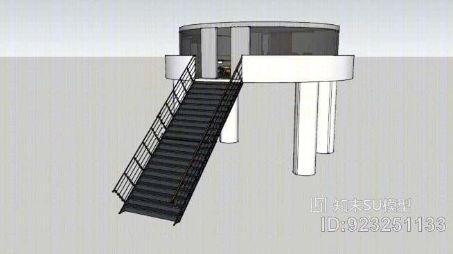 圆形住宅SU模型下载【ID:923251133】