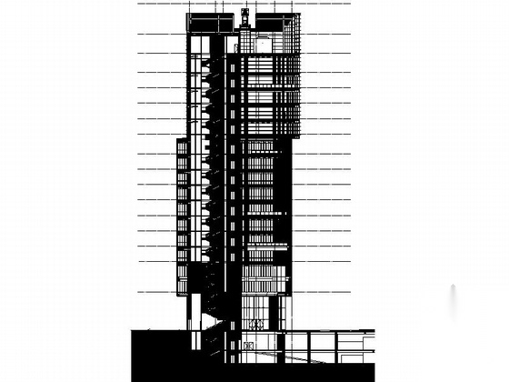 [广州]玻璃幕墙国际时尚中心建筑施工图（知名事务所出...cad施工图下载【ID:165752110】