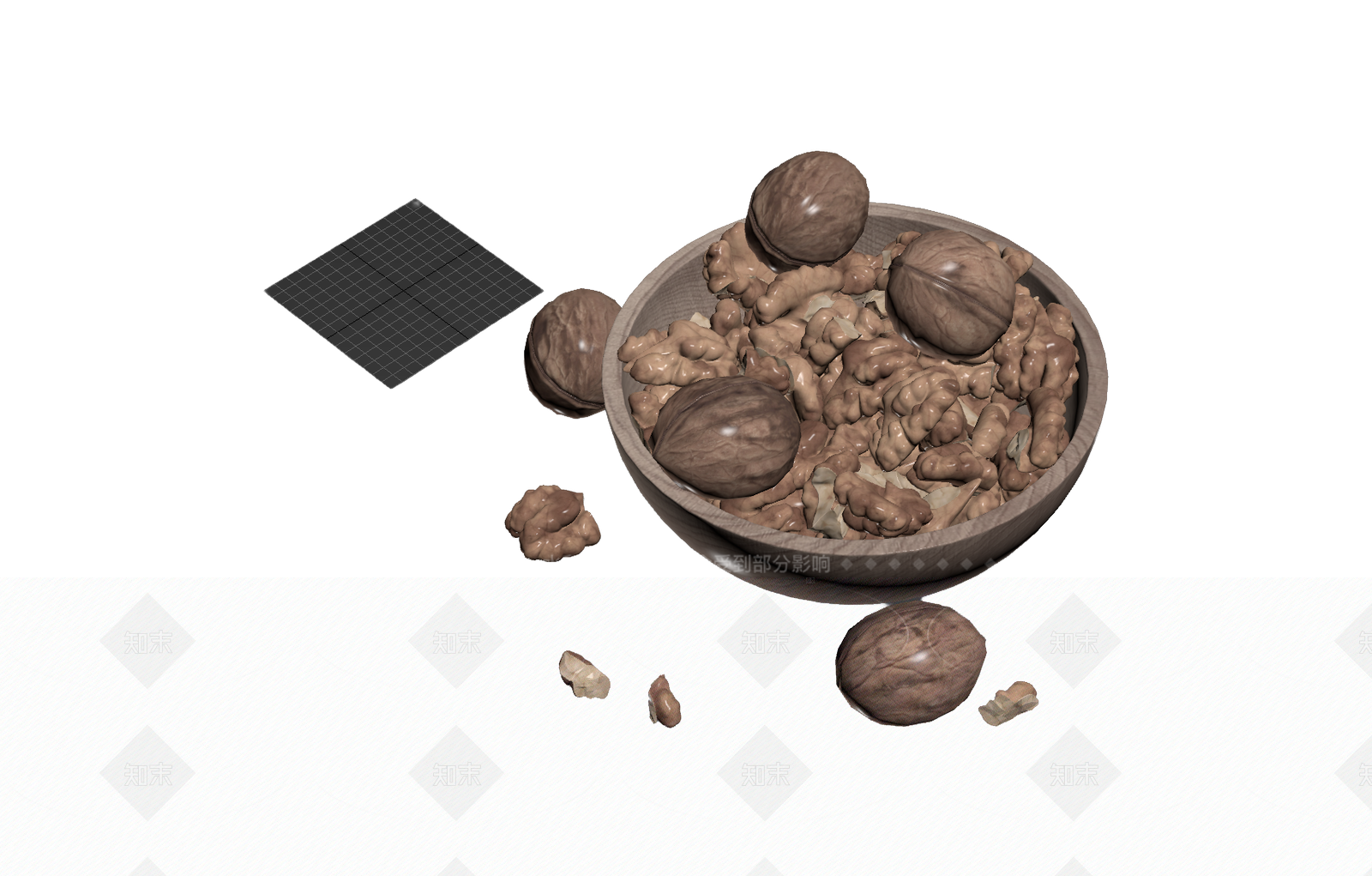 木碗核桃装饰组3D模型下载【ID:1206199760】