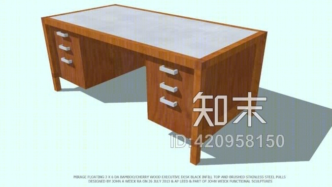 书桌3×6SU模型下载【ID:420958150】