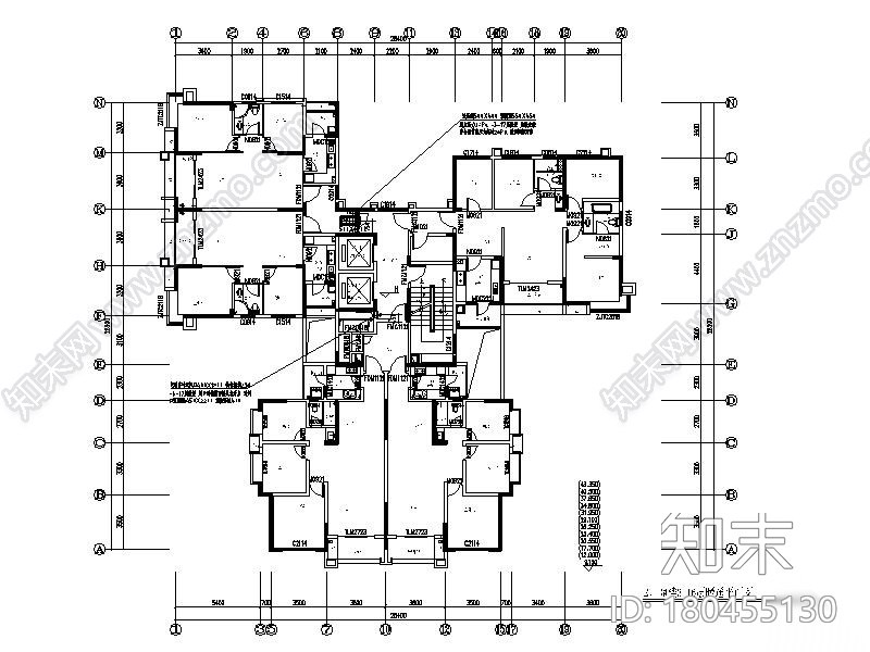 高层安置房暖通空调通风系统设计施工图cad施工图下载【ID:180455130】