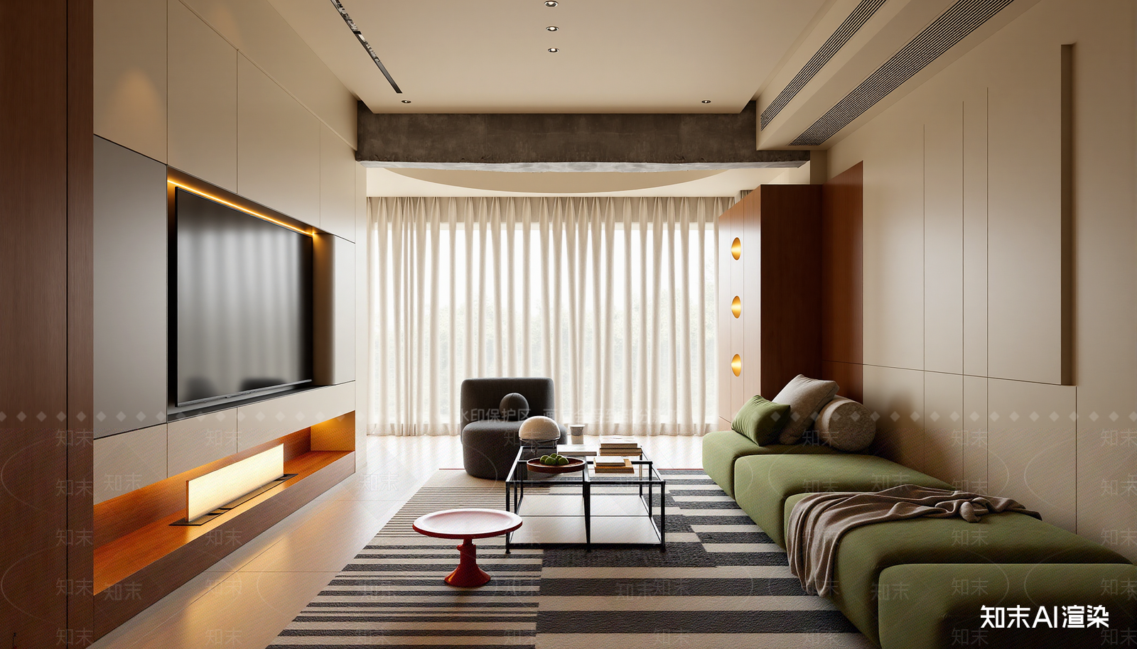 现代家居客厅3D模型下载【ID:1221994523】