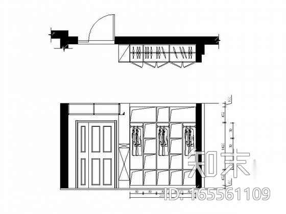 时尚简约超现代风格三居室装修施工图（含实景图）cad施工图下载【ID:165561109】