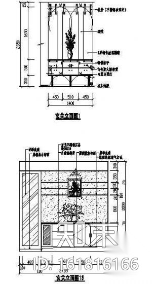 玄关图块cad施工图下载【ID:161816166】