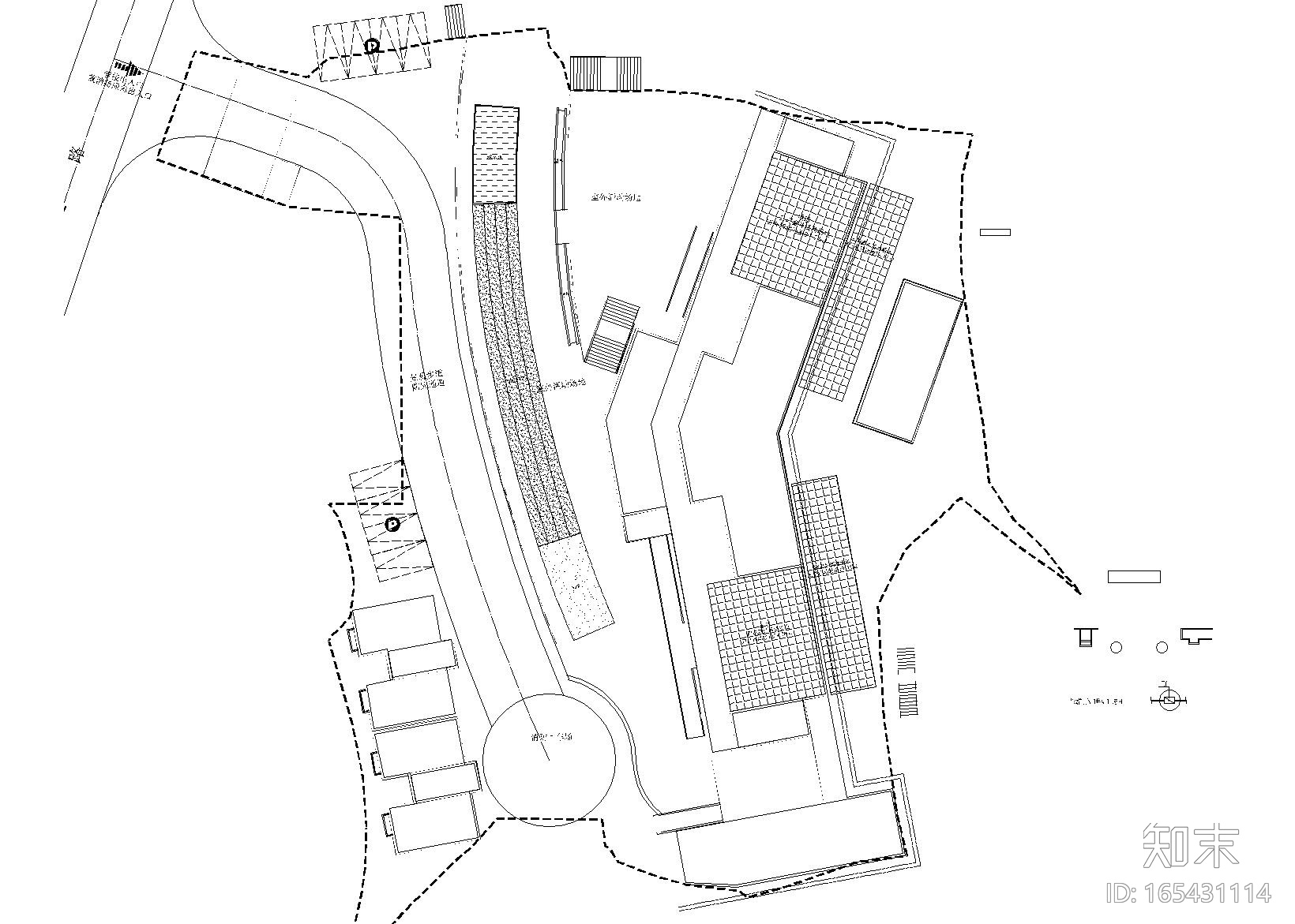 镇第二幼儿园校门建筑施工图（含结构水施)施工图下载【ID:165431114】