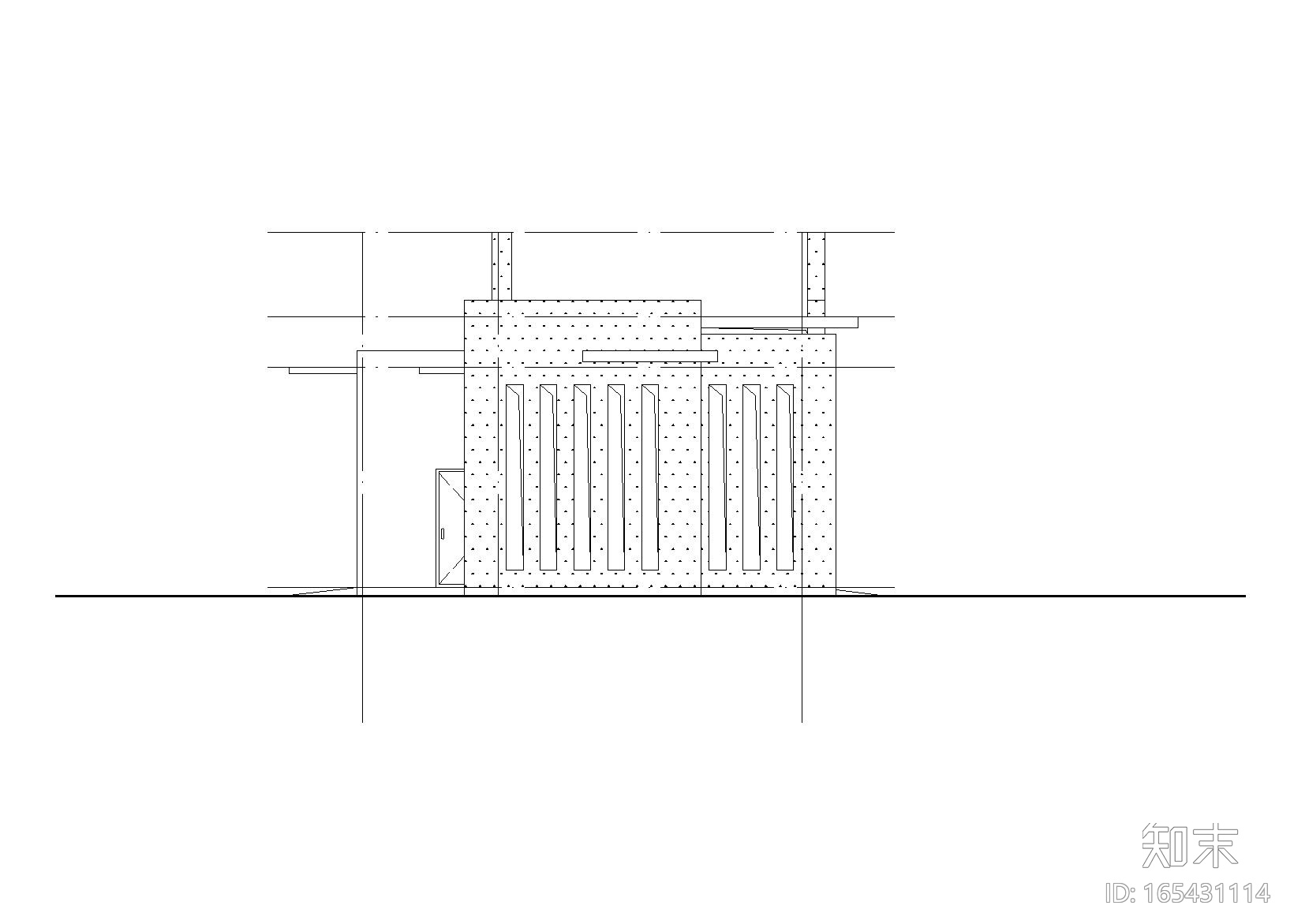 镇第二幼儿园校门建筑施工图（含结构水施)施工图下载【ID:165431114】