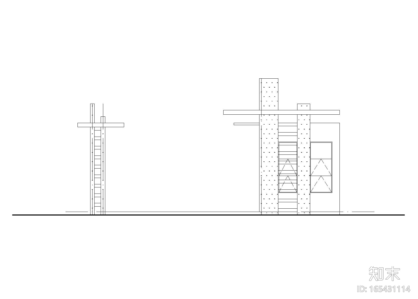 镇第二幼儿园校门建筑施工图（含结构水施)施工图下载【ID:165431114】