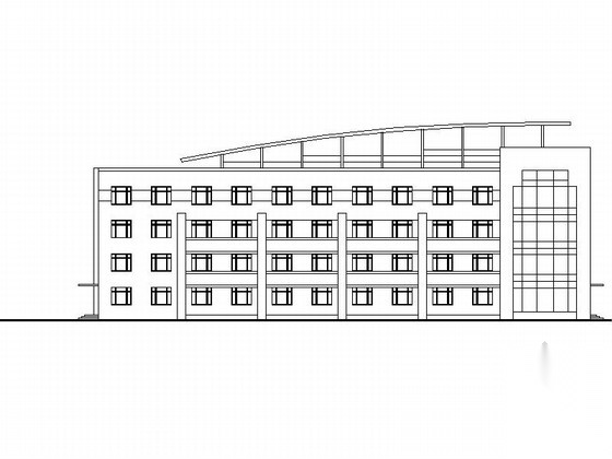 [江苏]多层倾斜屋面食堂及招待所建筑施工图（知名设计院...cad施工图下载【ID:165947114】