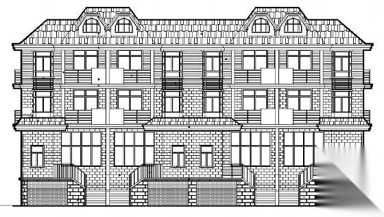 某三层联排别墅建筑施工图施工图下载【ID:149931186】