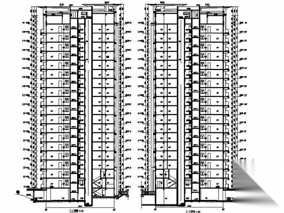 [广东]某住宅区十八层塔式住宅建筑施工图（20号楼）cad施工图下载【ID:149532173】