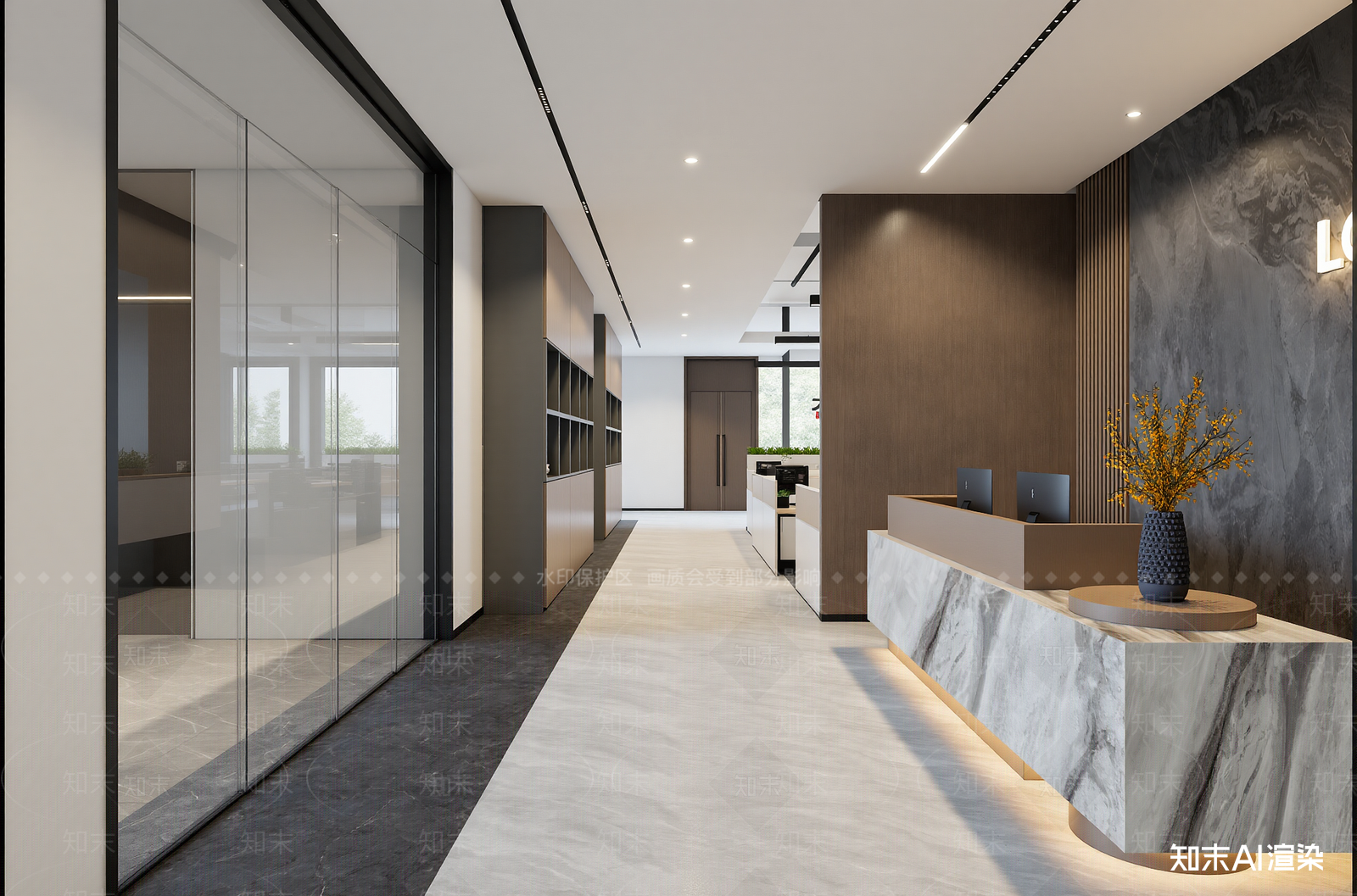 办公大厅3D模型下载【ID:1213943874】