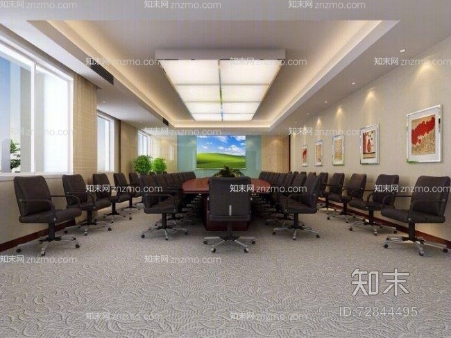 现代多功能会议室3D模型下载【ID:72844495】