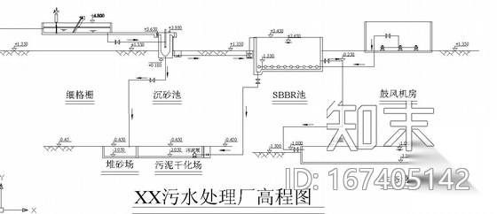 青海某污水处理厂全套施工图cad施工图下载【ID:167405142】