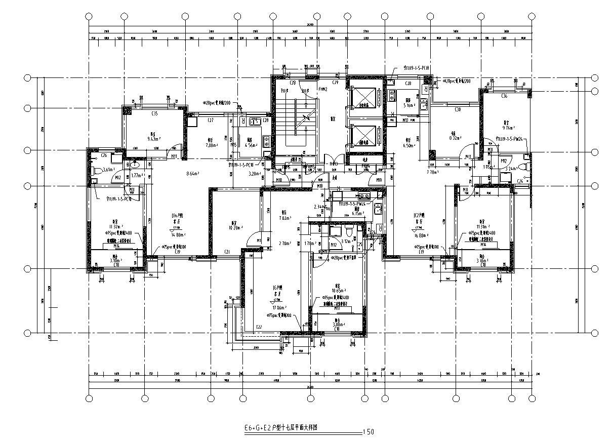 [深圳]高层框架剪力墙结构住宅小区建筑施工图cad施工图下载【ID:149776169】