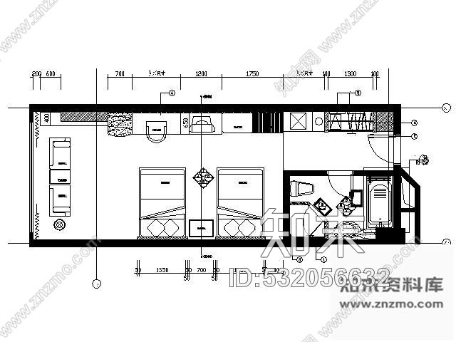 施工图国际酒店客房施工图特殊间cad施工图下载【ID:532056632】