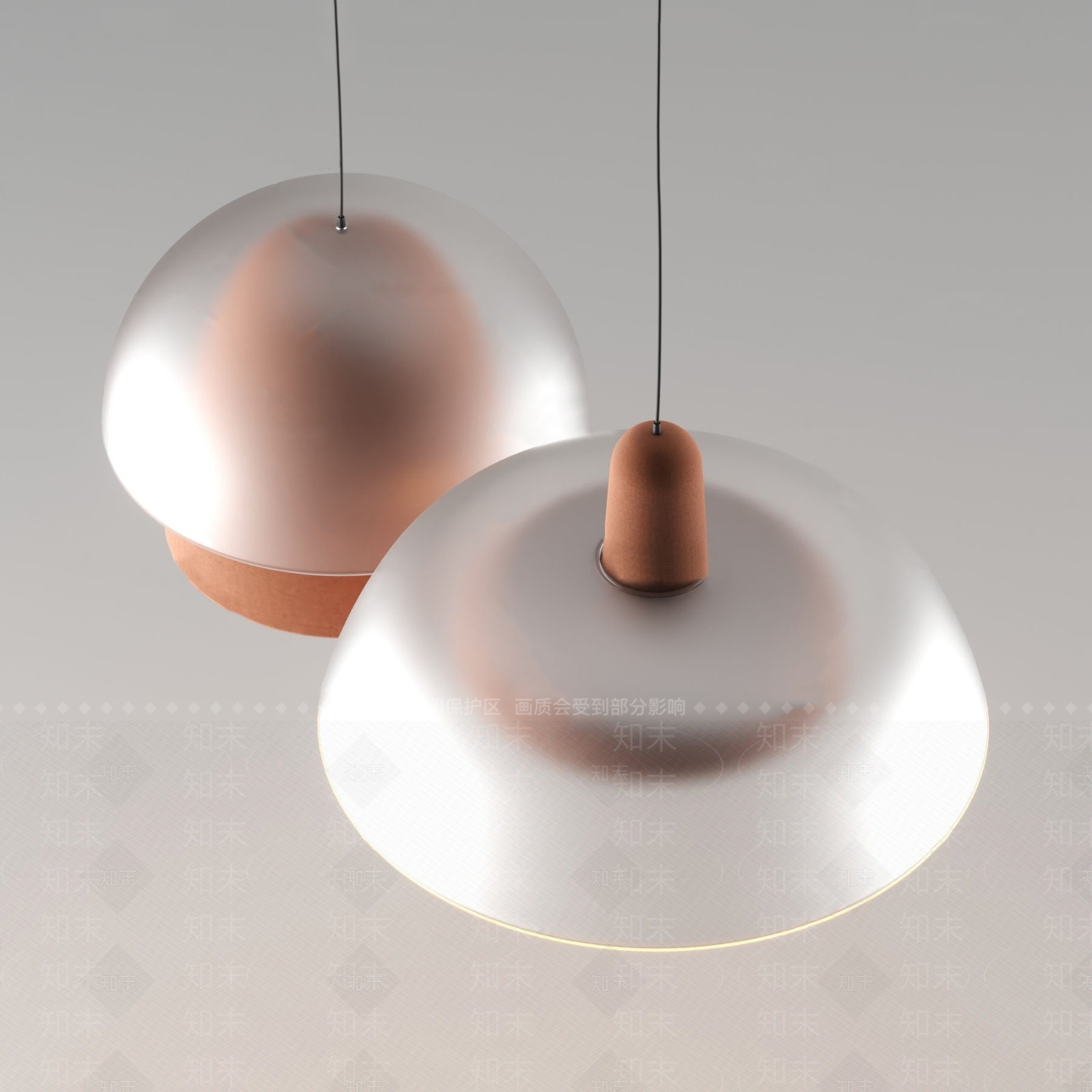 现代双层灯罩吊灯3D模型下载【ID:879229097】