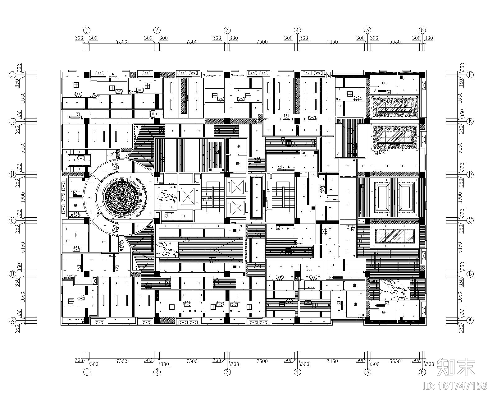 [天津]泰宇集团六层办公室装修施工图+效果图cad施工图下载【ID:161747153】